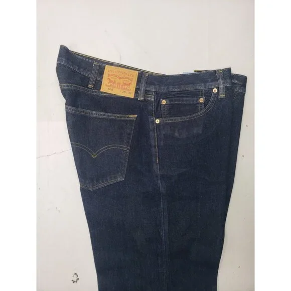 Levi's 505 Jeans Mens 38x34 Blue Regular Fit Straight Leg Dark Wash Denim